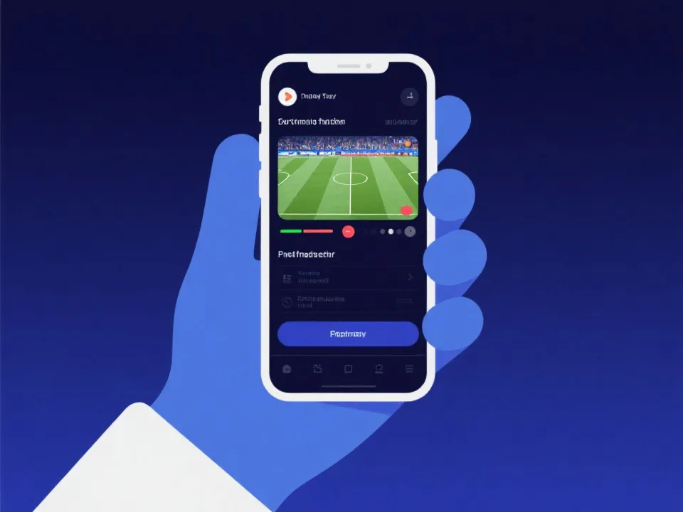 手機觀看足球直播的示意圖